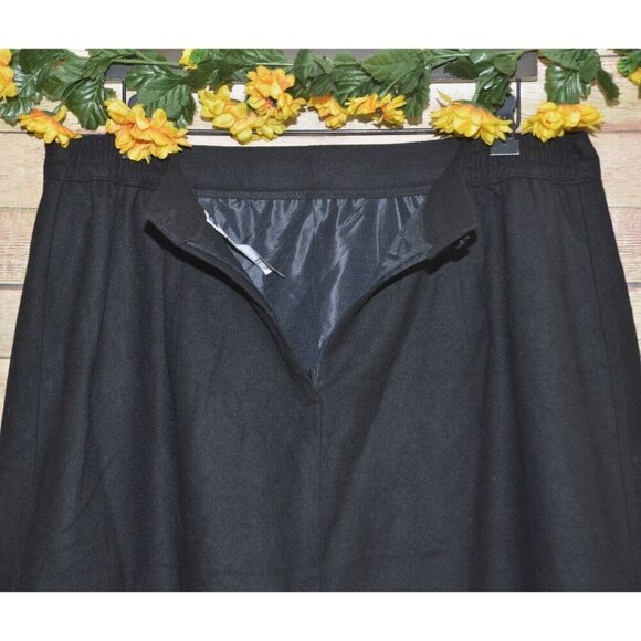 Vintage Prophesy Womens Black Wool Midi Pencil Skirt Size 20W Career Academia - Picture 5 of 9